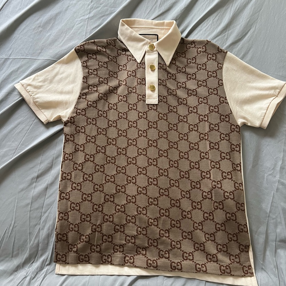 JUMBO GG COTTON SILK JACQUARD POLO